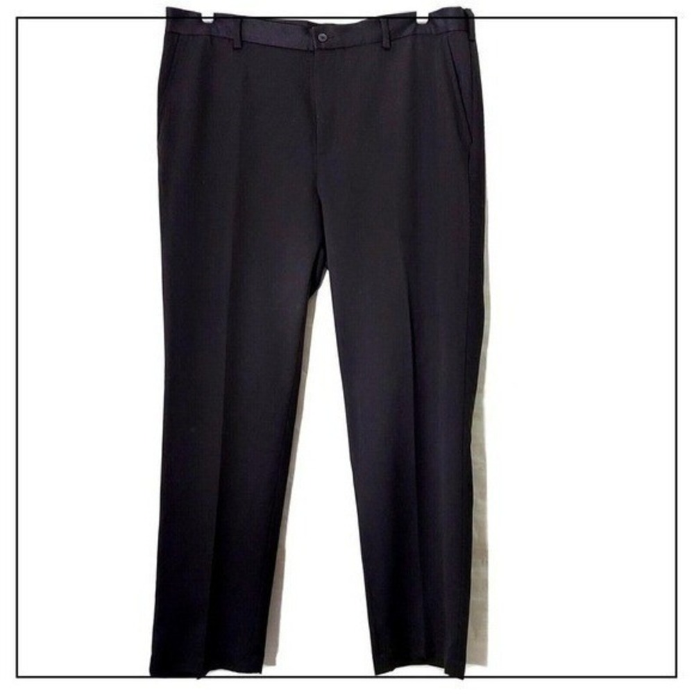 Van Heusen Dress Pants Men 40 Black Business Casual Office Career Travel Stretch